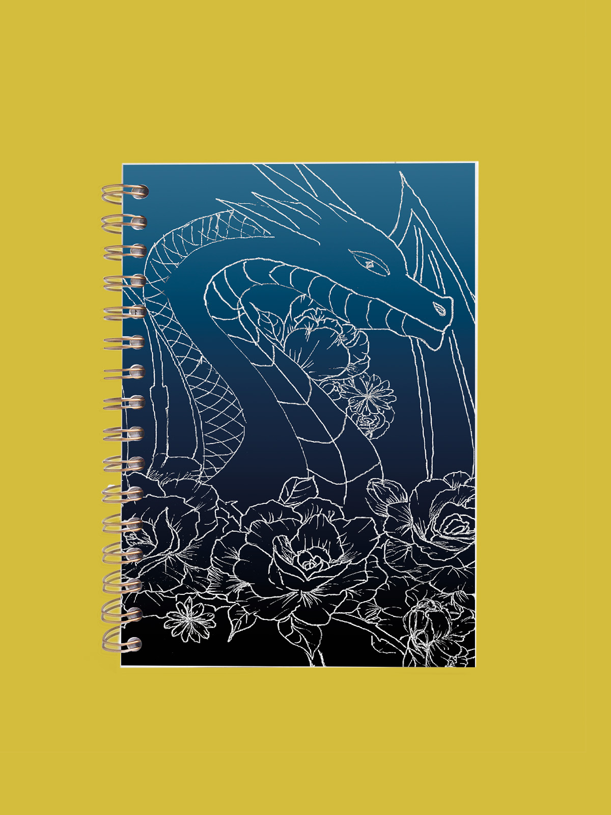 LIBRETA A5 BLANCA PORTADA DRAGON BLANCO