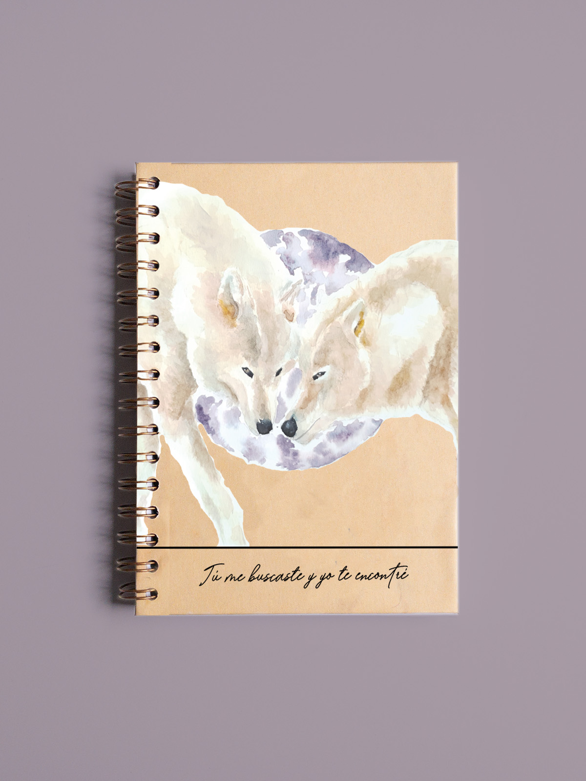 LIBRETA A5 BLANCA PORTADA LOBOS