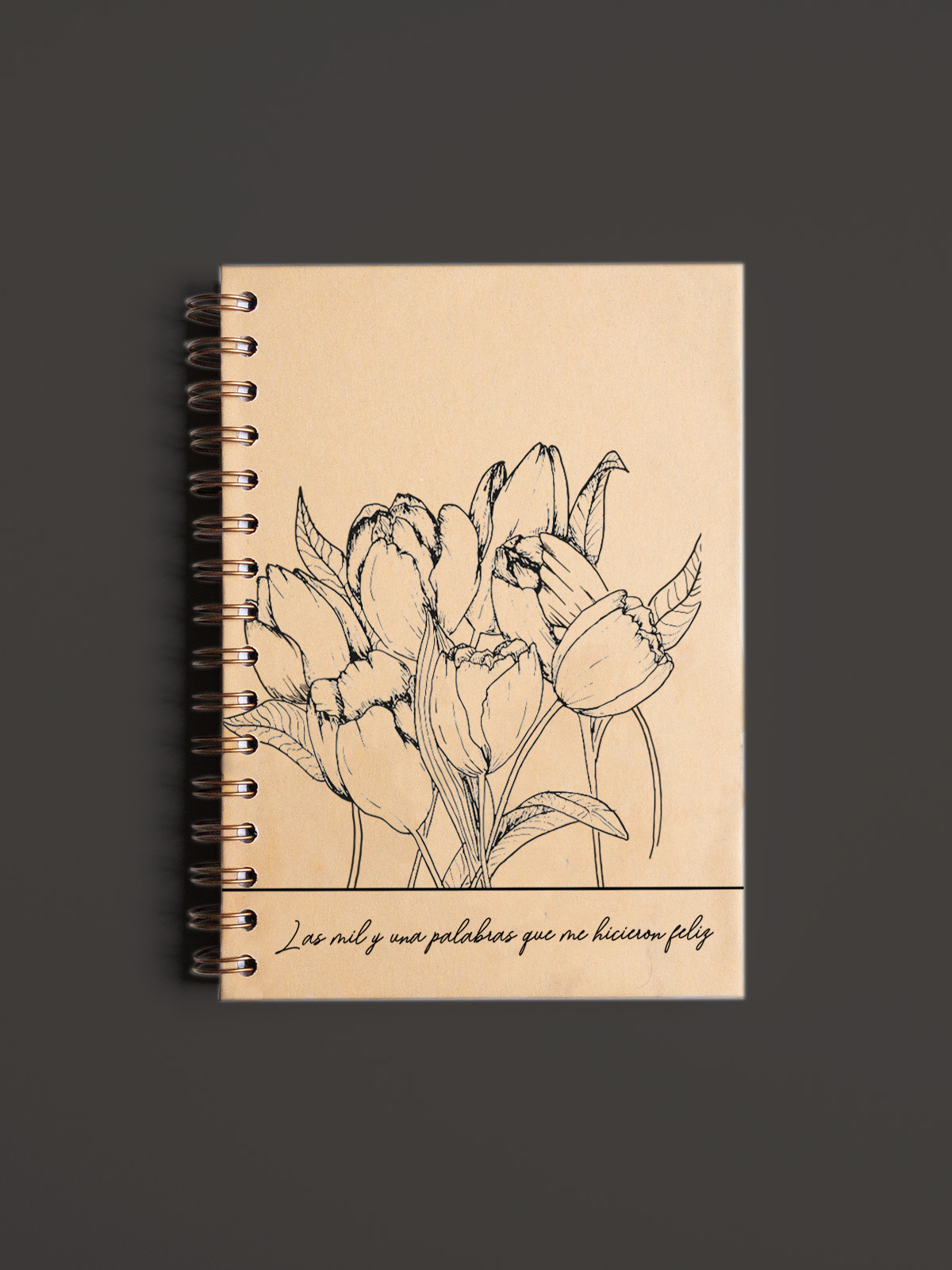 LIBRETA A5 BLANCA PORTADA TULIPANES