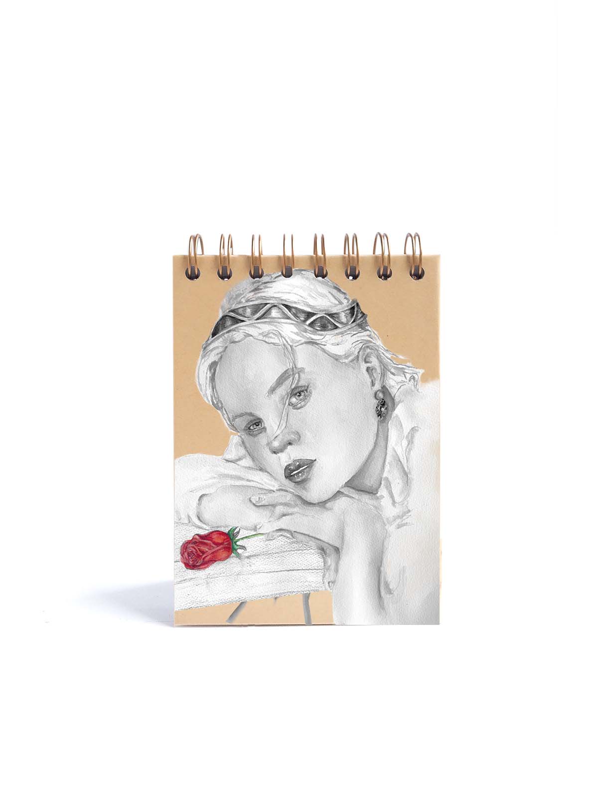 CUADERNO DE NOTAS A6 KRAFT CONTRAPORTADA CHICA ROSA