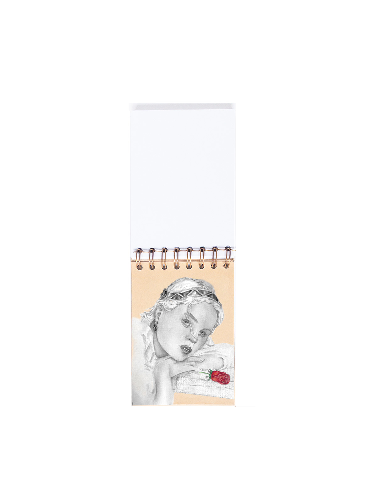CUADERNO DE NOTAS A6 KRAFT CONTRAPORTADAS INTERIORES CHICA CON ROSA