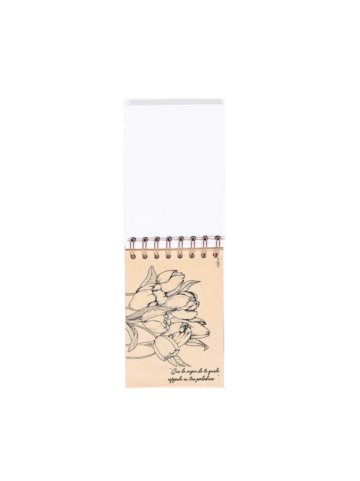 CUADERNO DE NOTAS A6 KRAFT CONTRAPORTADAS INTERIORES TULIPANES