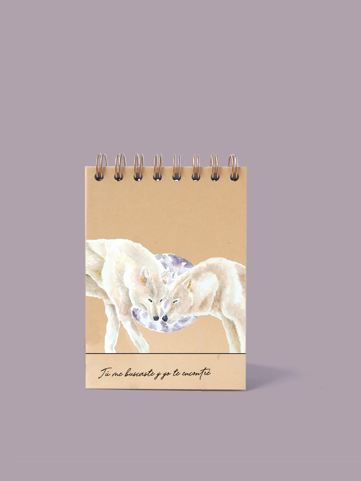 CUADERNO DE NOTAS A6 KRAFT PORTADA LOBOS