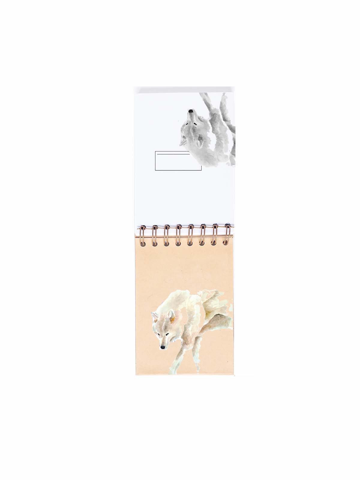 CUADERNO DE NOTAS A6 KRAFT PORTADAS INTERIORES LOBOS