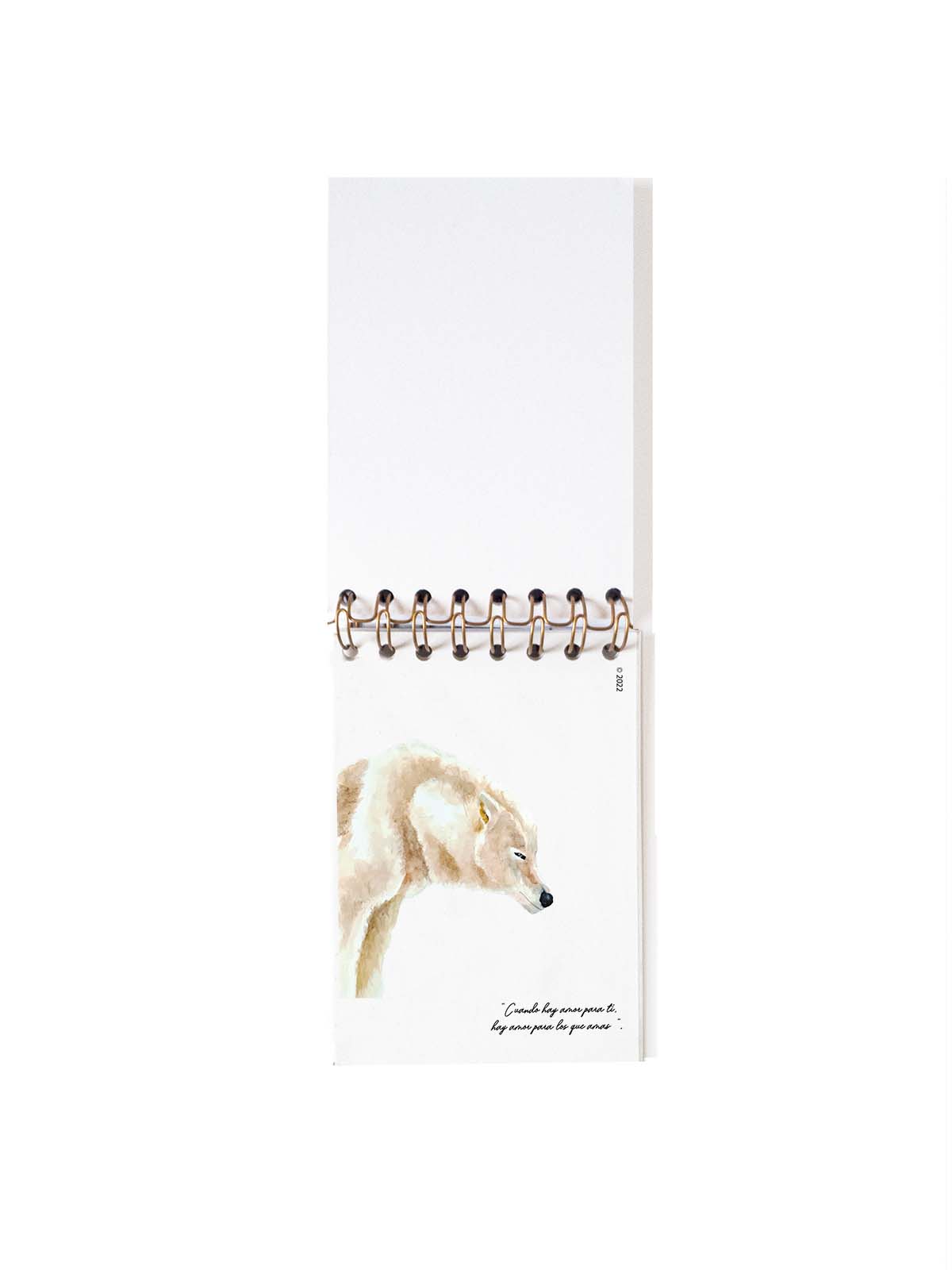 Cuaderno de notas A6 BLANCA CONTRAPORTADA LOBOS