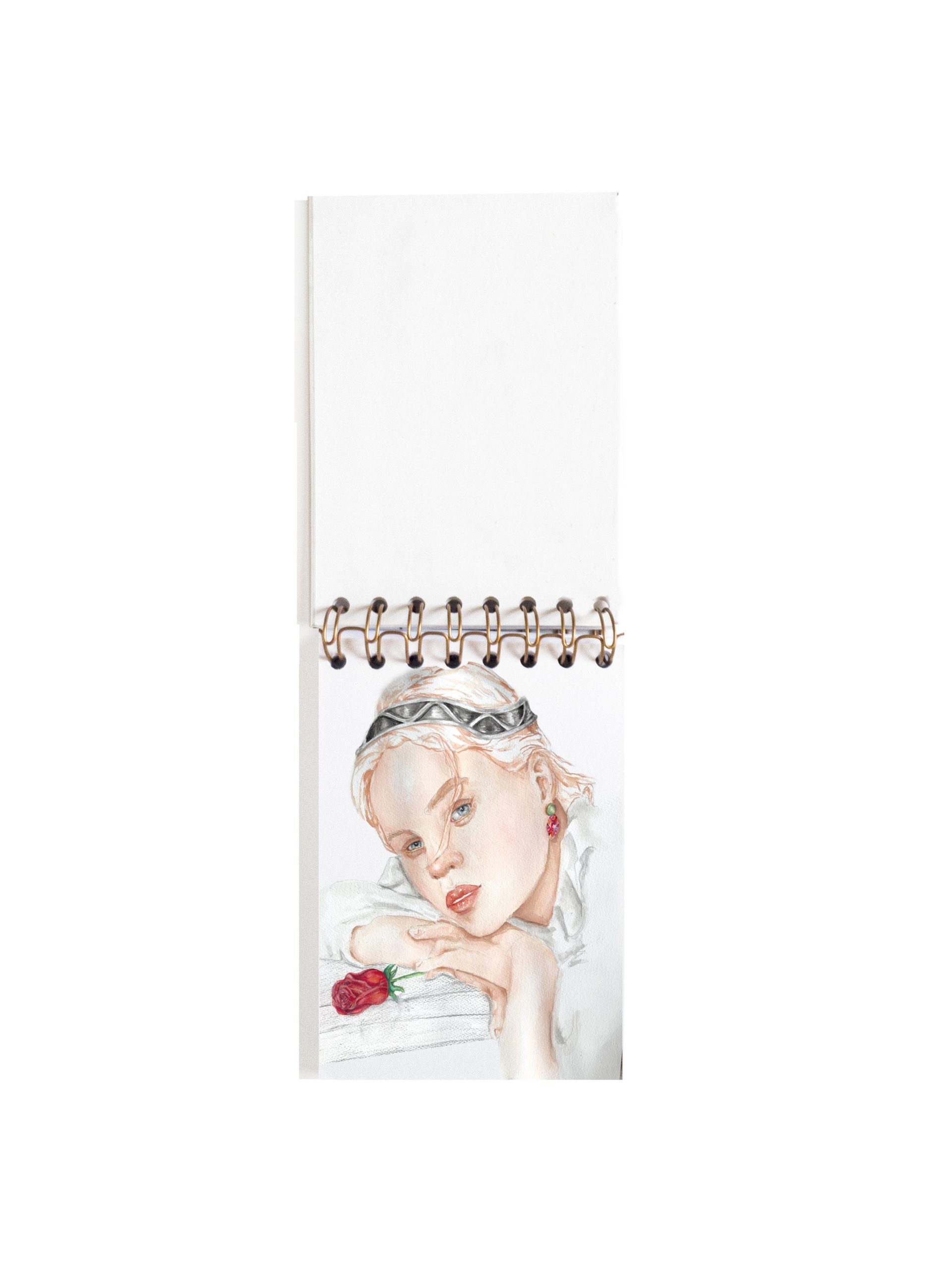 Cuaderno de notas A6 BLANCA PORTADA INTERIOR CHICA CON ROSA