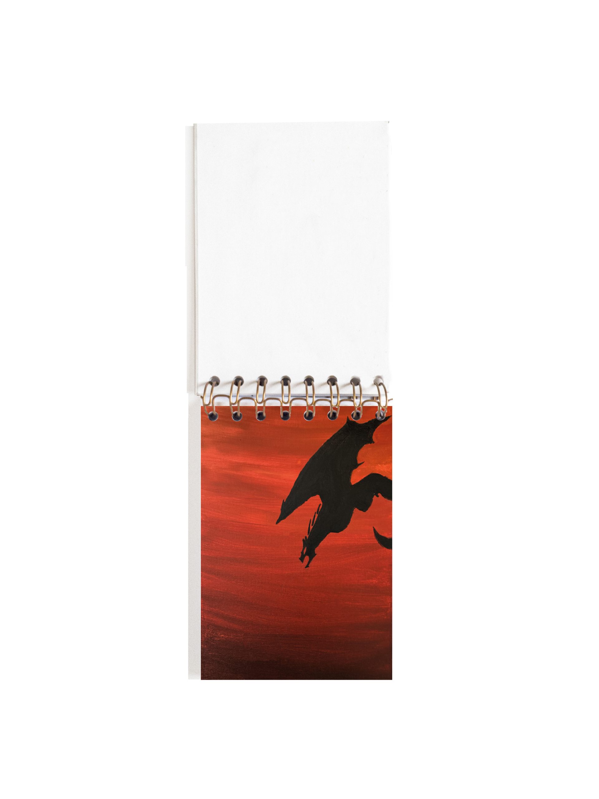 Cuaderno de notas A6 BLANCA PORTADA INTERIOR DRAGON NEGRO