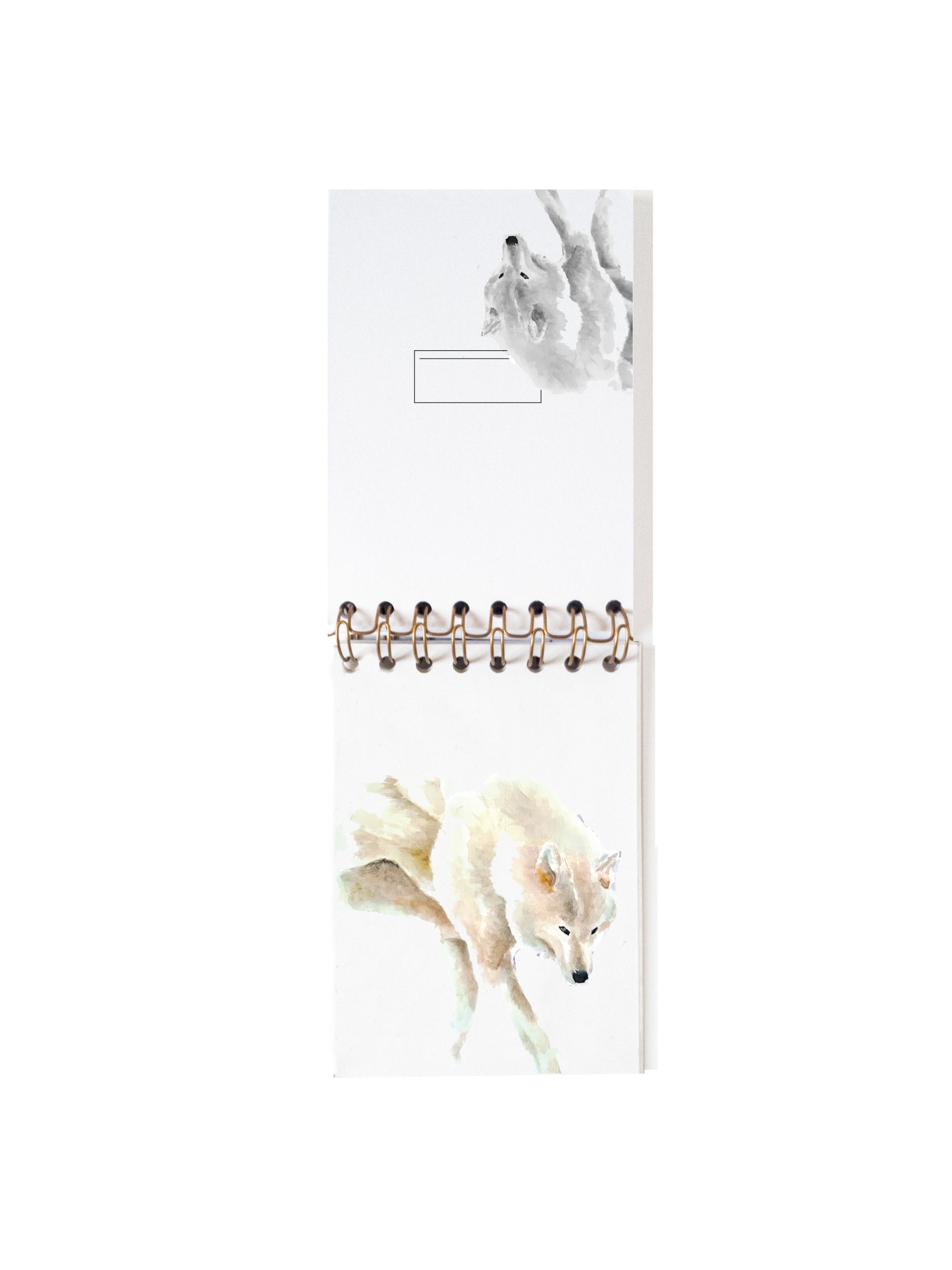 Cuaderno de notas A6 BLANCA PORTADA INTERIOR LOBOS