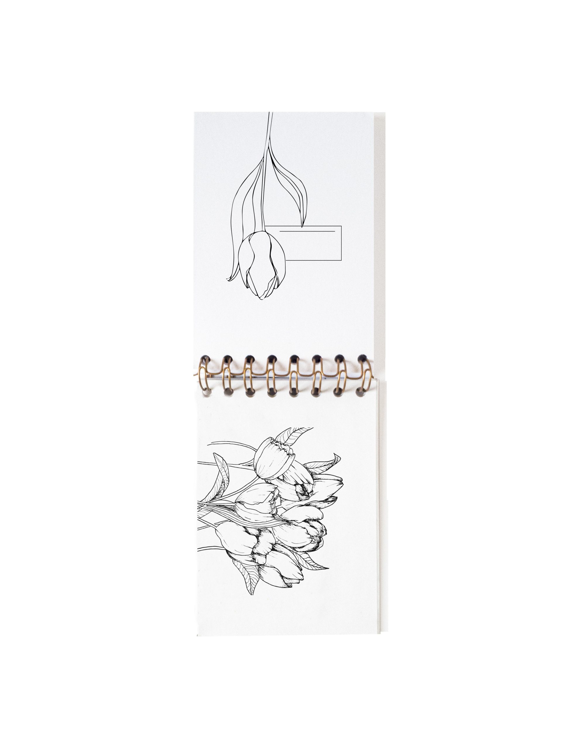 Cuaderno de notas A6 BLANCA PORTADA INTERIOR TULIPAN