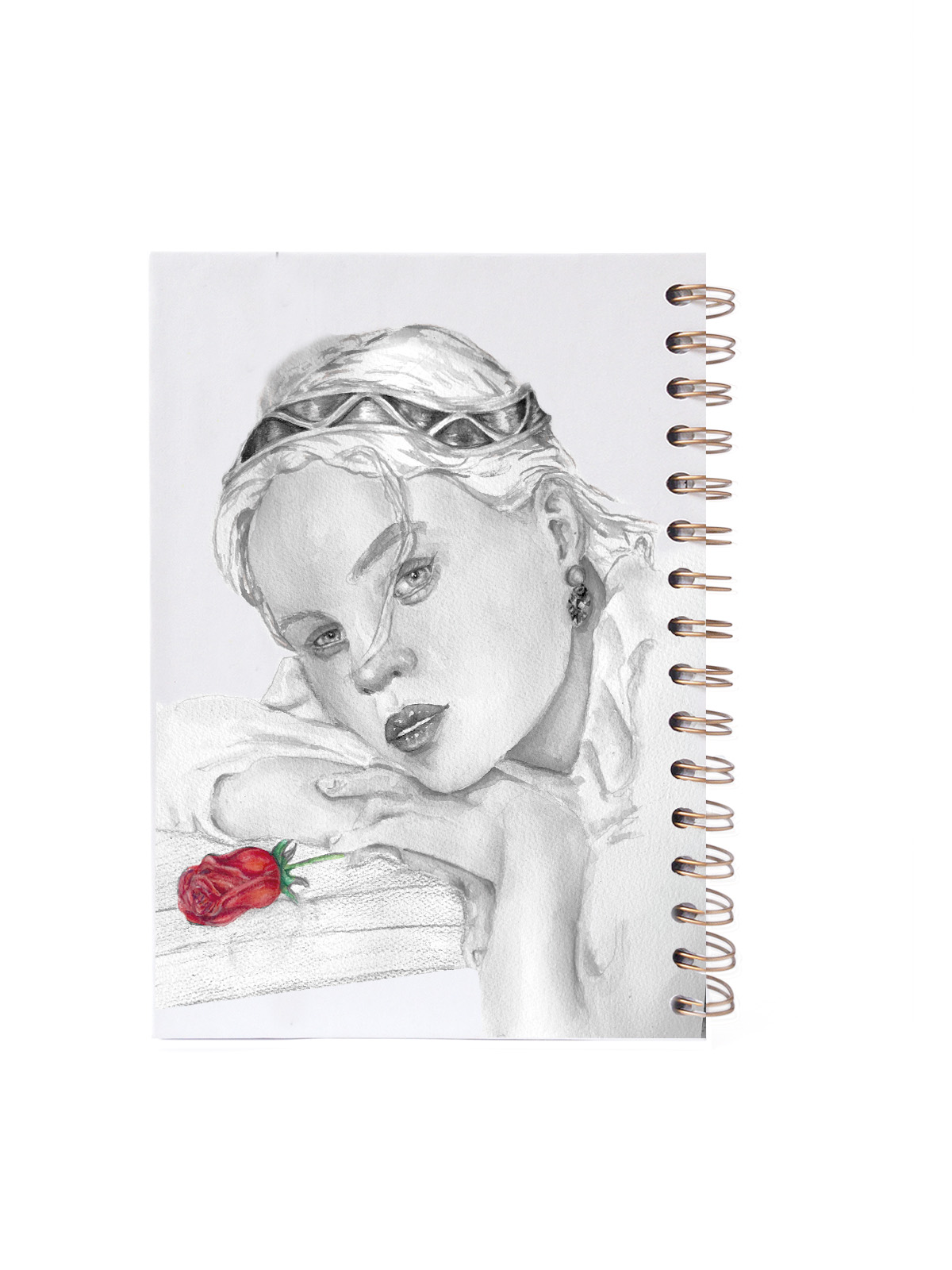 LIBRETA A5 BLANCA CONTRAPORTADA CHICA ROSA