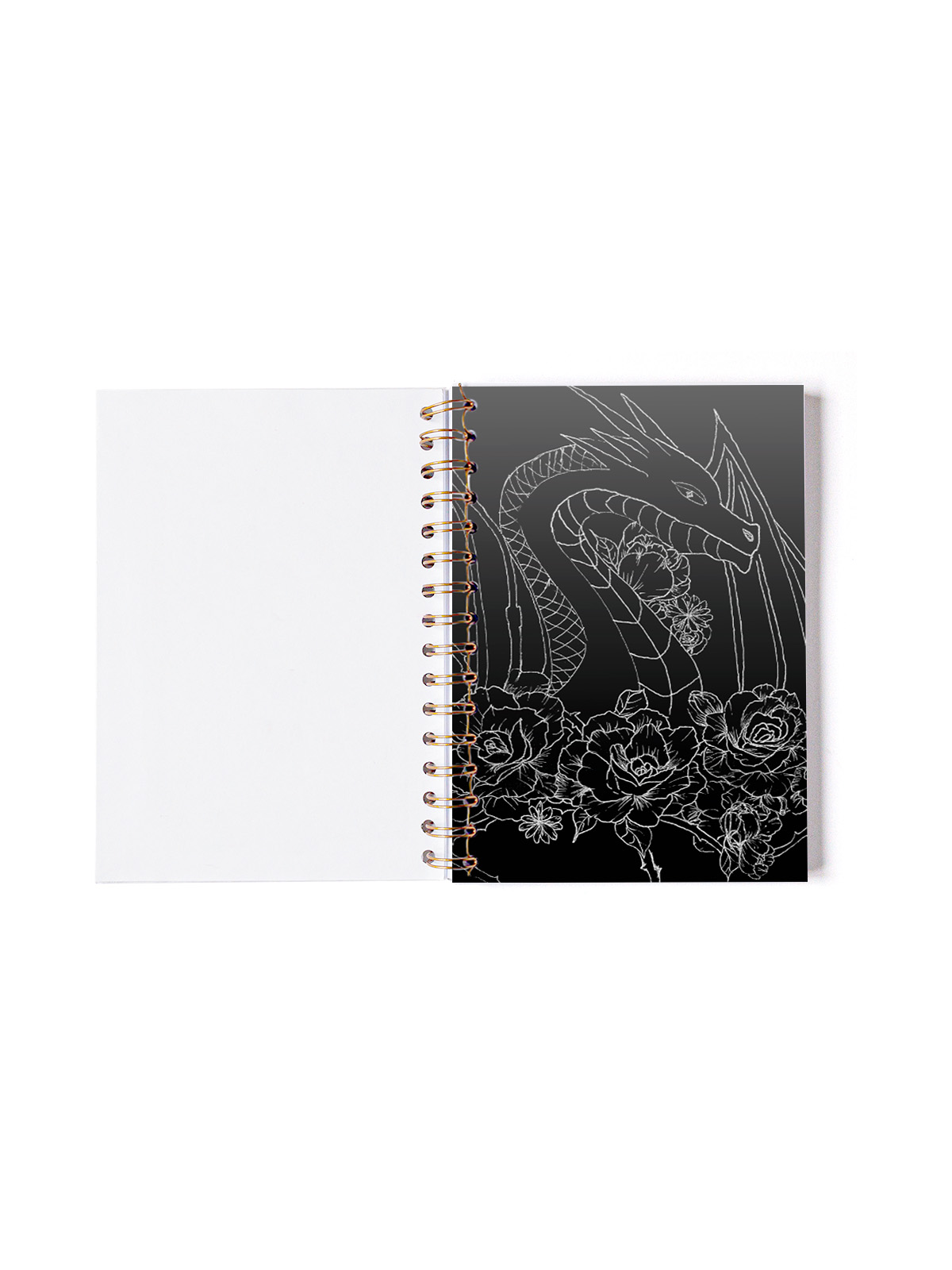 LIBRETA A5 BLANCA CONTRAPORTADA DRAGON BLANCO
