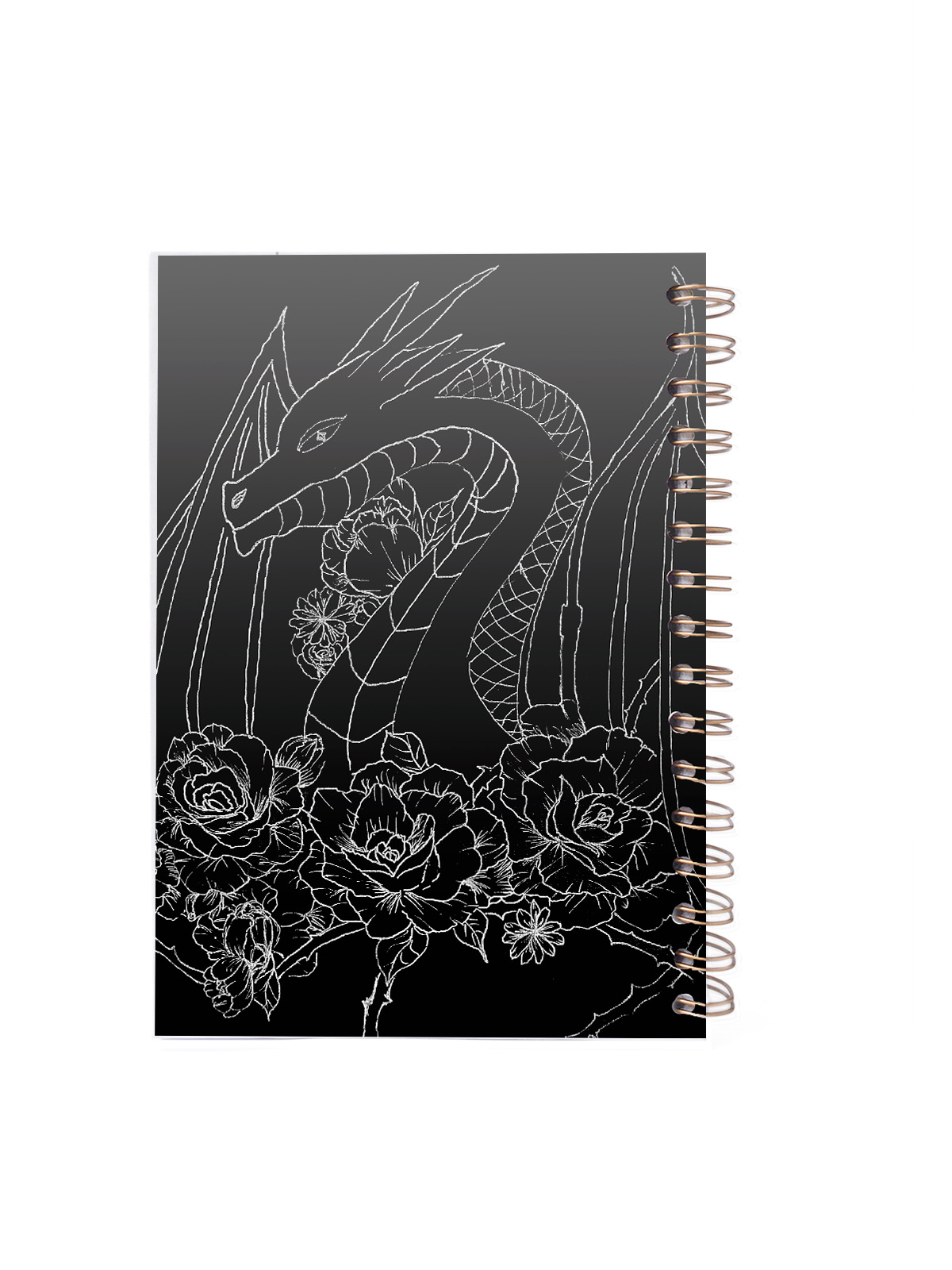 LIBRETA A5 BLANCA CONTRAPORTADA DRAGON BLANCO