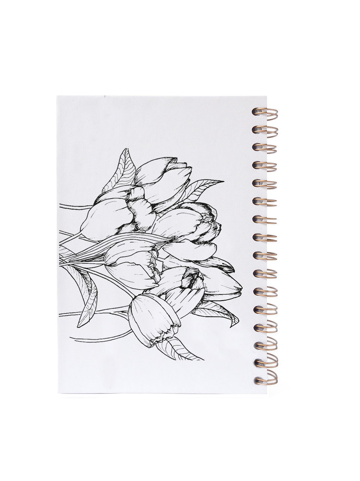 LIBRETA A5 BLANCA CONTRAPORTADA TULIPANES