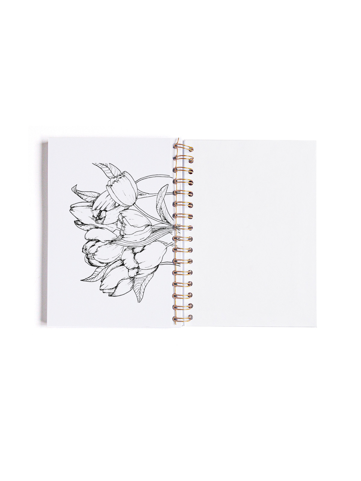 LIBRETA A5 BLANCA PORTADA INTERIOR TULIPAN