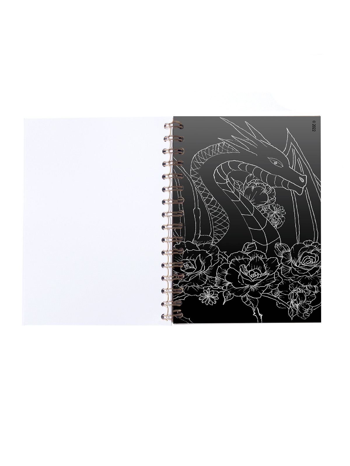 LIBRETA A5 KRAFT CONTRAPORTADA INTERIOR DRAGON BLANCO