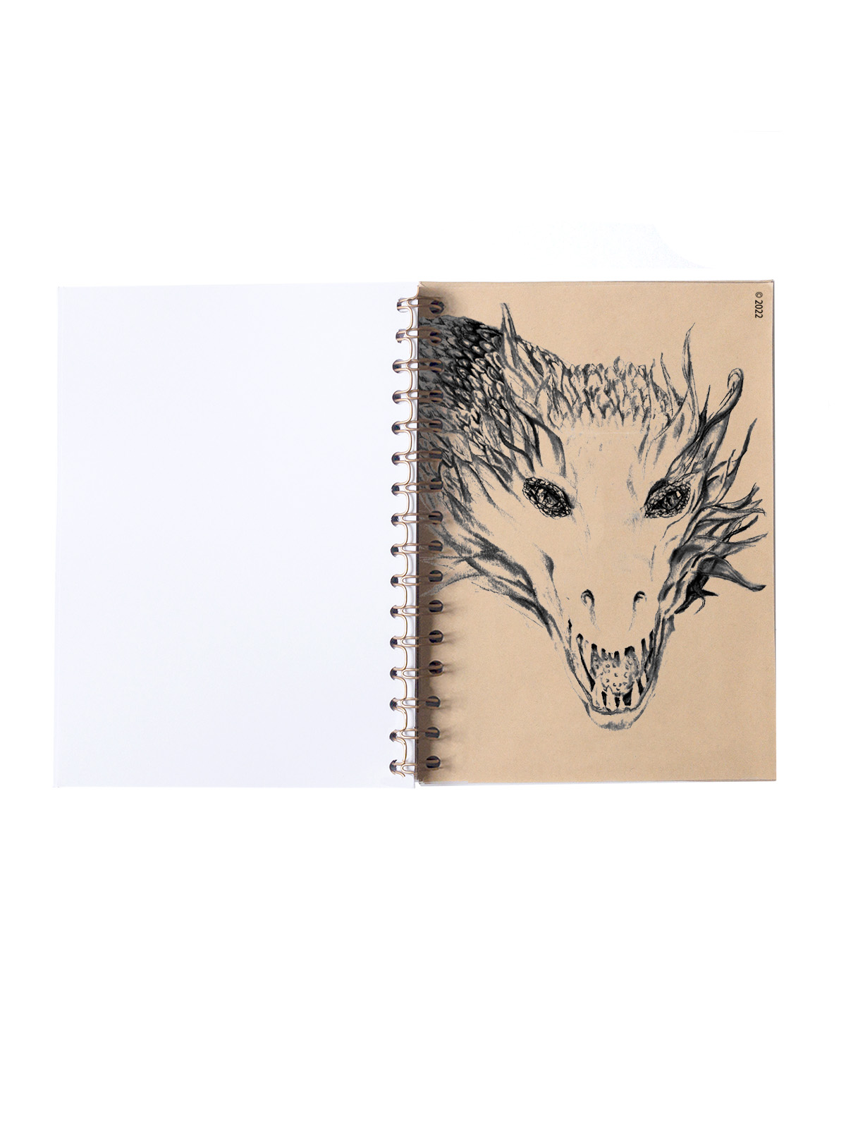 LIBRETA A5 KRAFT CONTRAPORTADA INTERIOR DRAGON LINEAL ROJO