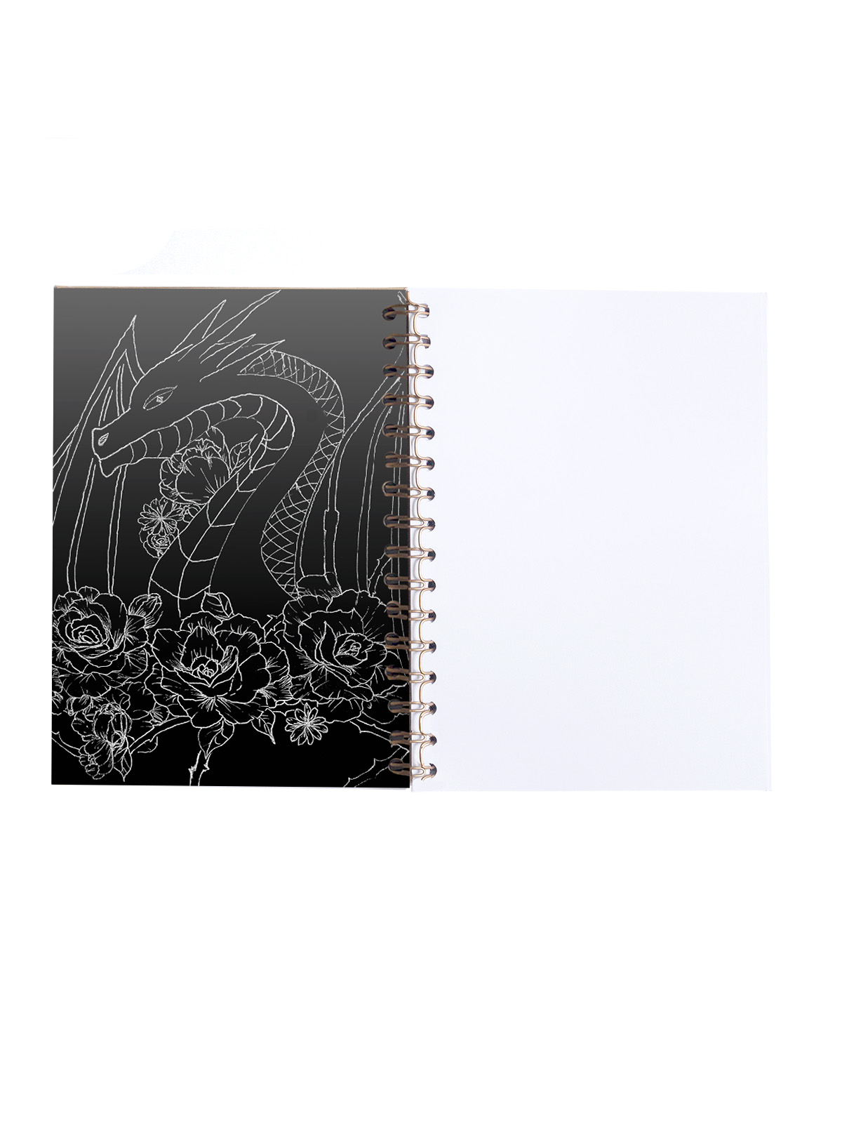 LIBRETA A5 KRAFT PORTADA INTERIOR DRAGON BLANCO