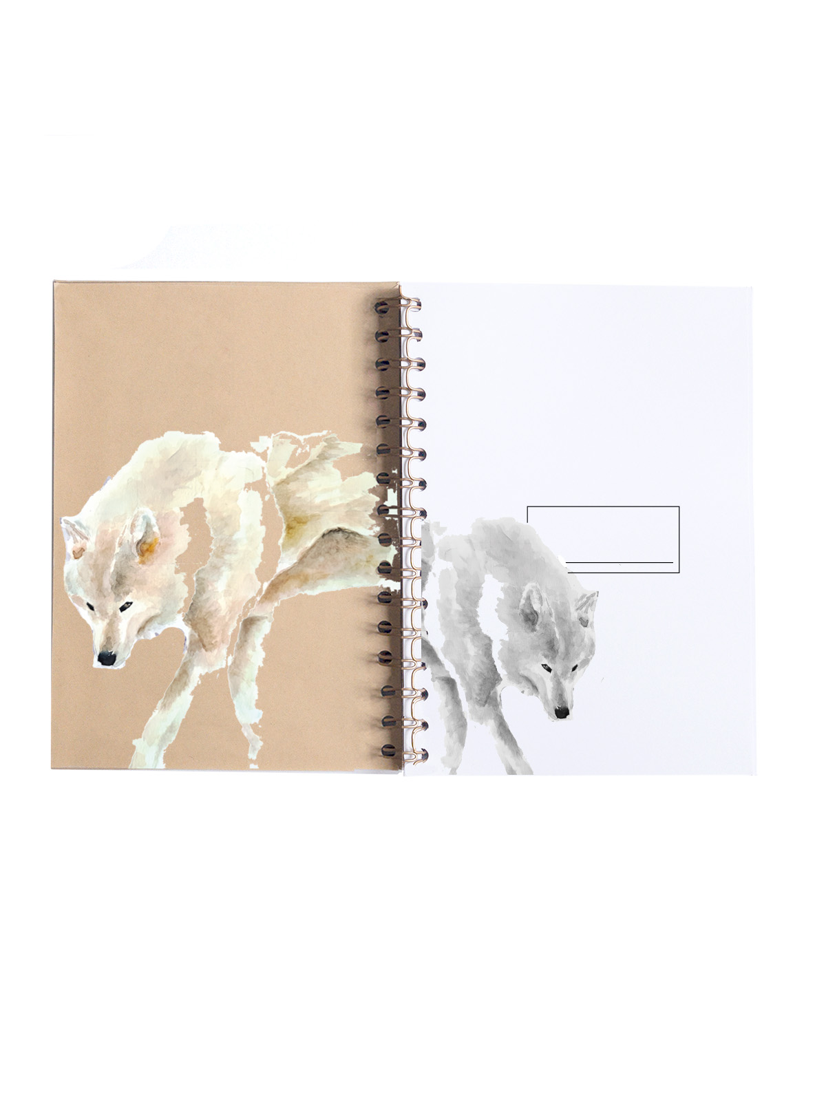 LIBRETA A5 KRAFT PORTADA INTERIOR LOBOS