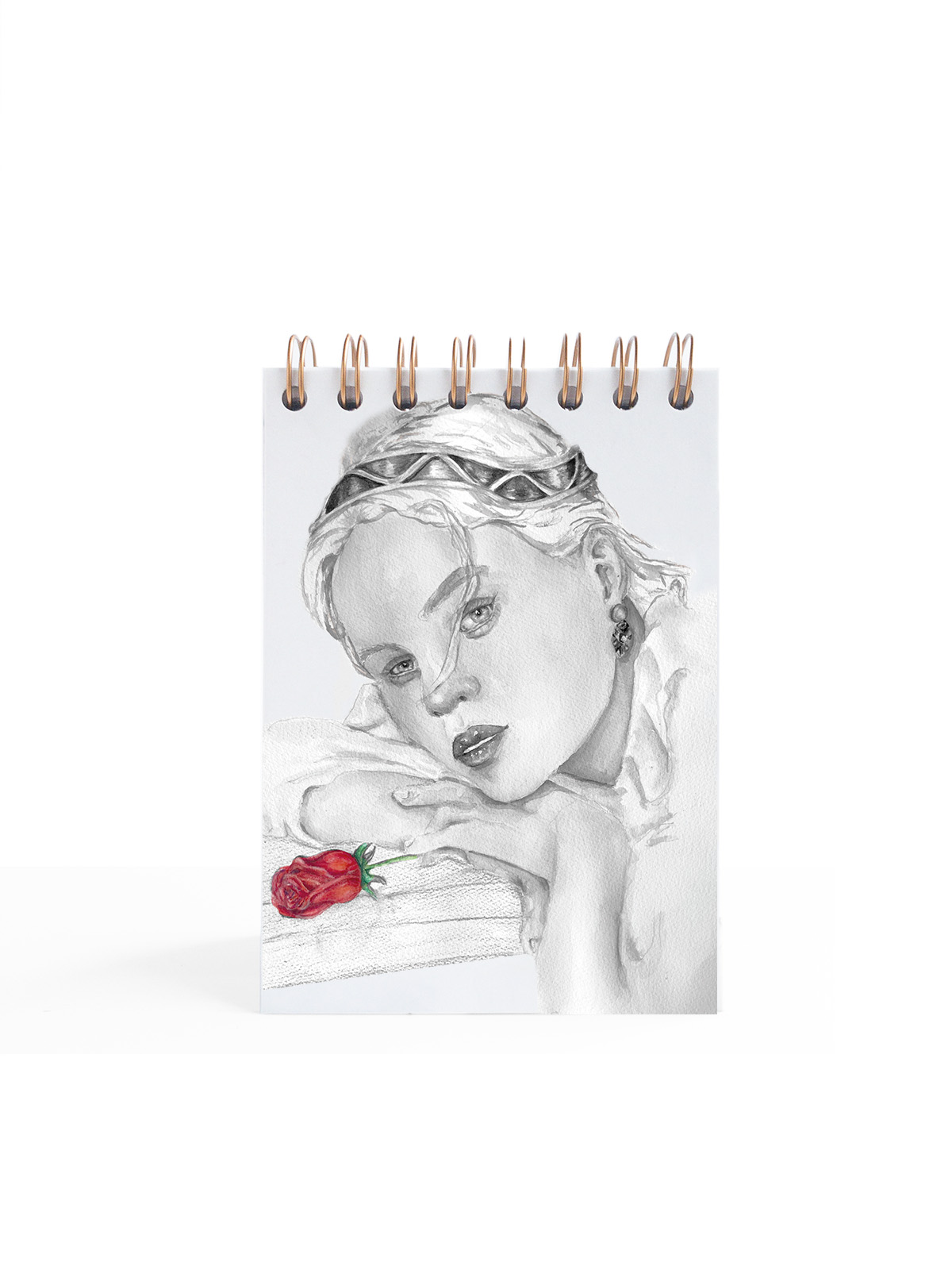 LIBRETA A6 BLANCA CONTRAPORTADA CHICA ROSA