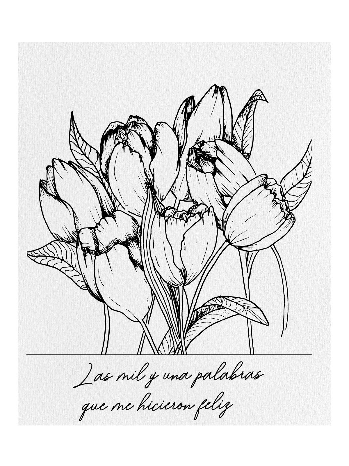 Litografía Tulipanes